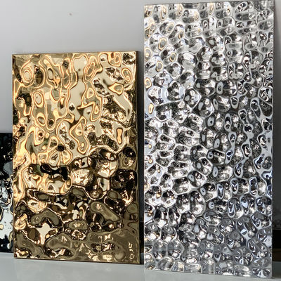 Miroir or effet de l'eau acier inoxydable plaque d'eau ondulations décoratives pour 201 304 420J2 317L